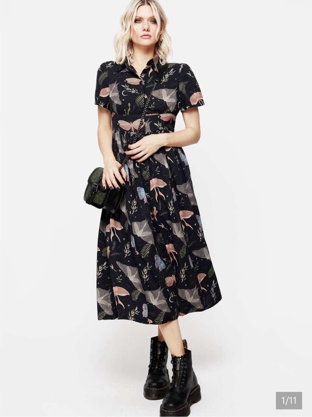 Disturbia Nightmoth midi shirt dress